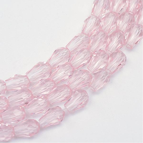 

PandaHall Transparent Glass Bead Strands, Faceted Teardrop, Pearl Pink, 8x6mm, Hole: 1mm, about 66~68pcs/strand, 19.6 inch Glass Teardrop...