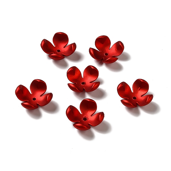 

PandaHall Rubberized Style Opaque Acrylic Bead Caps, Frosted, 4-Petal Flower, Dark Red, 25x25x10.5mm, Hole: 2mm Acrylic