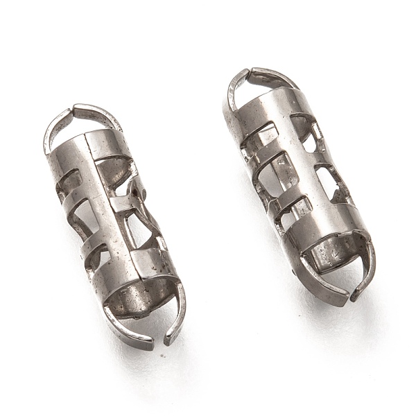 

PandaHall Hollow 201 Stainless Steel Links Connectors, Stainless Steel Color, 17.5x5.5x5.5mm, Hole: 4x2.5mm 201 Stainless Steel Oval