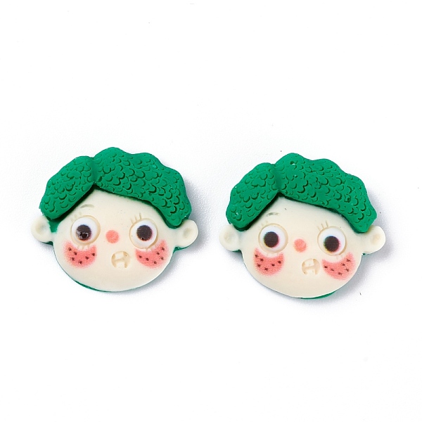 

PandaHall Opaque Resin Cabochons, Boy, Green, 19x22x6mm Resin Human Green