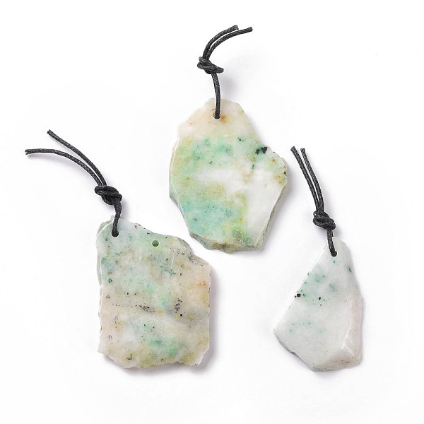 

PandaHall Natural Chrysocolla Big Pendants, with Wax Cord, Nuggets, 32~61x22~49x4.5~6mm Chrysocolla Nuggets