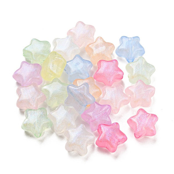

PandaHall Luminous Acrylic Beads, Glitter Beads, Glow in the Dark, Star, Mixed Color, 10x10.5x6mm, Hole: 2mm, about 1562pcs/500g Acrylic..., Multicolor