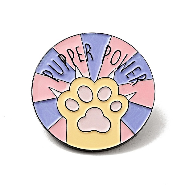 

PandaHall Paw Print with Word Pupper Power Enamel Pin, Electrophoresis Black Alloy Brooch for Backpack Clothes, Pink, 30x2mm Alloy+Enamel...