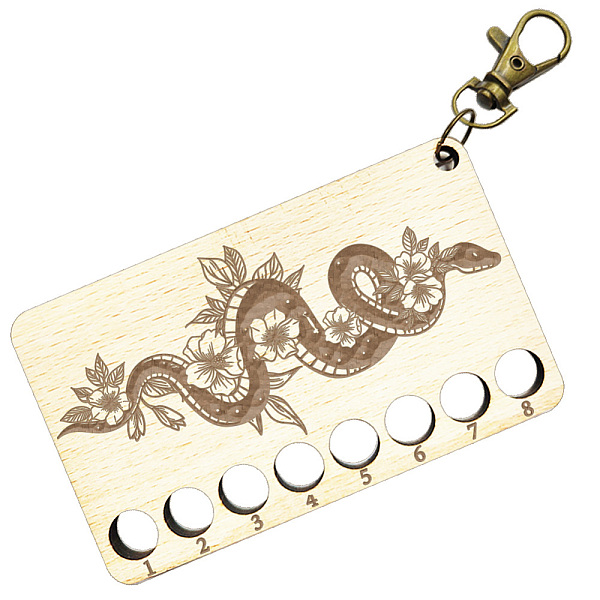 

PandaHall arricraft 1 Pc Wood Needlework Project Card, Snake and Flower Floss Thread Holder 10mm Hole 8 Positions Winding Plate Board with...