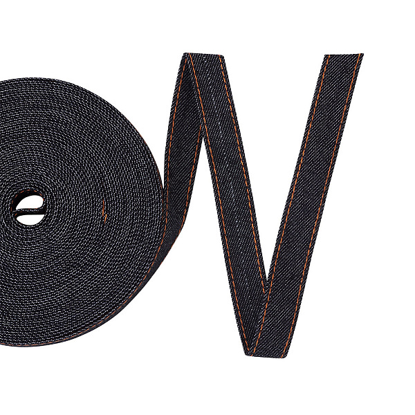 

PandaHall Stitch Denim Ribbon, Garment Accessories, for DIY Crafts Hairclip Accessories and Sewing Decoration, Black, 1.6cm, 10m/bag Cloth...
