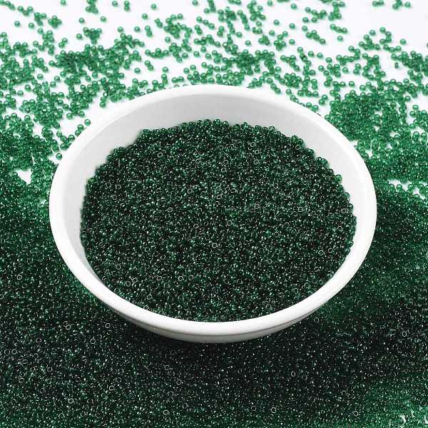 

PandaHall MIYUKI Round Rocailles Beads, Japanese Seed Beads, 15/0, (RR156) Transparent Dark Emerald, 15/0, 1.5mm, Hole: 0.7mm, about..., Green