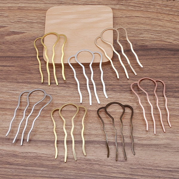 

PandaHall Brass Hair Combs Findings, Raw(Unplated), 63.5x35x1mm Brass