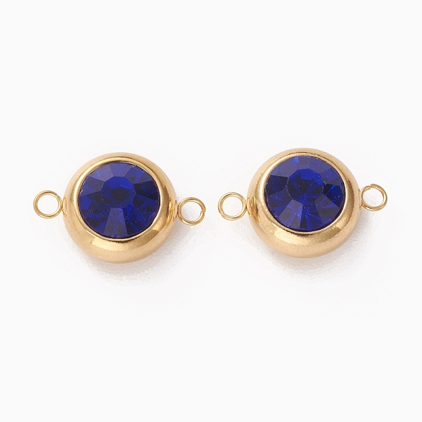 

PandaHall Golden Plated 304 Stainless Steel Pave Cubic Zirconia Links Connectors, Flat Round, Blue, 18x12x7mm, Hole: 2mm 304 Stainless Steel...