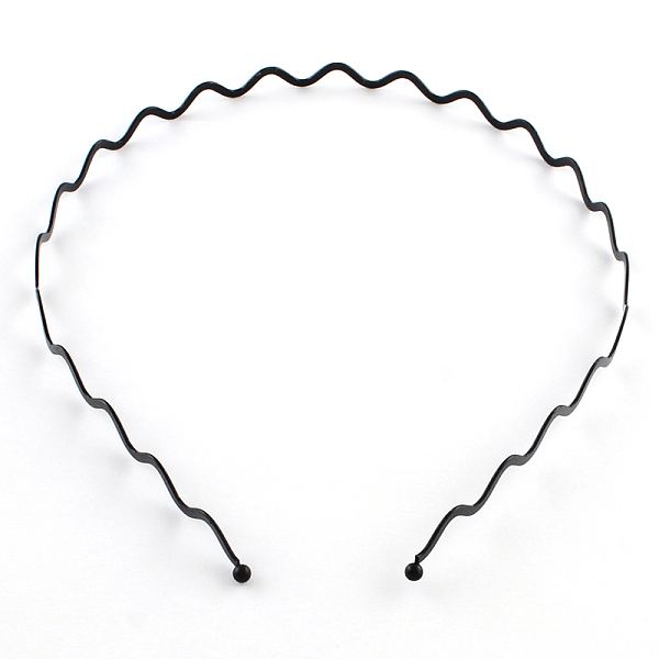 

PandaHall Hair Accessories Iron Wavy Hair Band Findings, Black, 126mm Iron Black