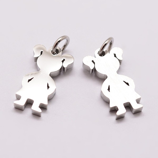 

PandaHall 316 Surgical Stainless Steel Pendants, Girl Silhouette Pendants, Stainless Steel Color, 16x9x2mm, Hole: 3mm 316 Surgical Stainless...