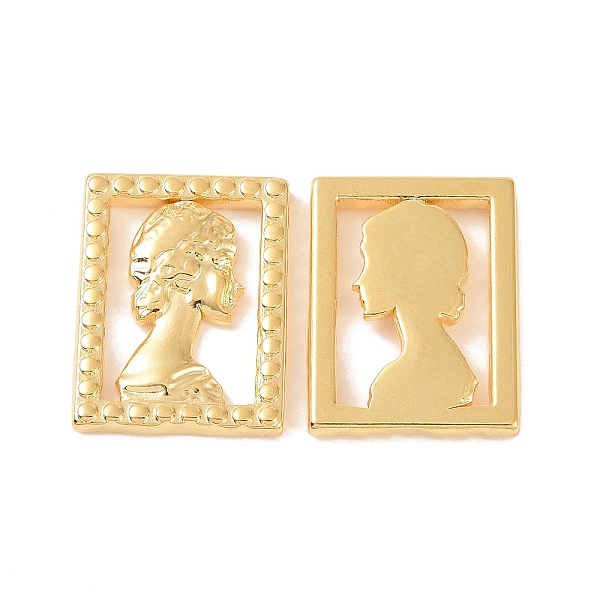 

PandaHall Ion Plating(IP) 304 Stainless Steel Pendants, Rectangle with Woman Charms, Golden, 20.5x15.5x2.5mm, Hole: 11x16mm 304 Stainless...