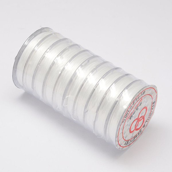 

PandaHall Flat Elastic Crystal String, Elastic Beading Thread, for Stretch Bracelet Making, White, 0.8mm, about 10.93 yards(10m)/roll...