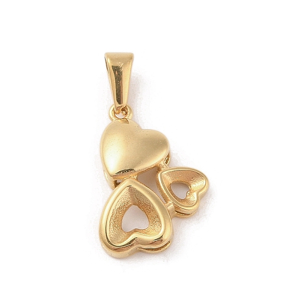 

PandaHall Vacuum Plating 304 Stainless Steel Pendants, Heart Charm, Golden, 21.5x16x3.5mm, Hole: 6x3mm 304 Stainless Steel Heart