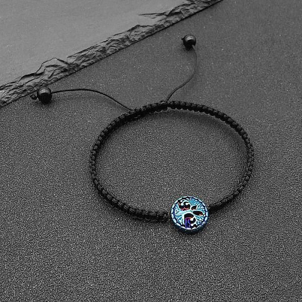 

PandaHall Alloy Tree of Life Bead Braided Bead Bracelets, Adjustable Polyester Cord Bracelets for Women, Blue, 6-1/4 inch(16cm) Alloy Tree..., Black