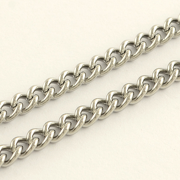 

PandaHall 304 Stainless Steel Curb Chains, with Spool, Unwelded, Stainless Steel Color, 6x4x1mm, about 32.8 Feet(10m)/roll 304 Stainless...