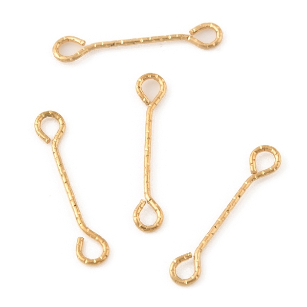 

PandaHall Ion Plating(IP) 316 Surgical Stainless Steel Eye Pins, Double Sided Eye Pins, Golden, 24 Gauge, 20x3.5x0.5mm, Hole: 2.4X1.8mm 316...