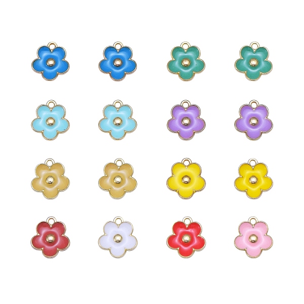 

PandaHall 20Pcs 10 Colors Light Gold Plated Alloy Enamel Charms, Flower, Cadmium Free & Lead Free, Mixed Color, 13x11mm, 2pcs/color..., Multicolor