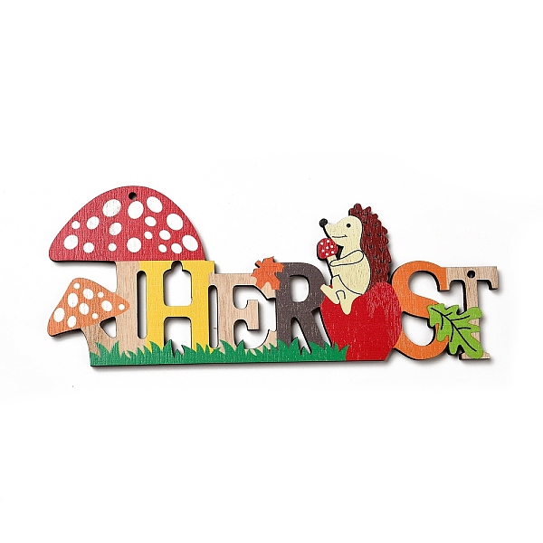 

PandaHall Single Face Printed Wood Big Pendants, Autumn Charms, Herst, Word, 88x219x5mm, Hole: 4mm Wood Word