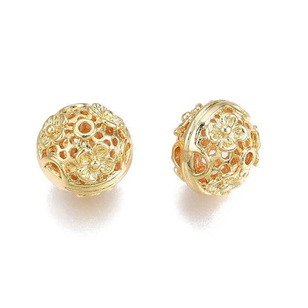 

PandaHall Brass Beads, Nickel Free, Round, Real 18K Gold Plated, 10x8.5mm, Hole: 1.2mm Brass Round