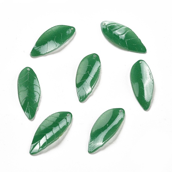 

PandaHall Acrylic Pendants, with Heat shrinkable piece, Leaf, 27.5x11.5x1mm, Hole: 1mm Acrylic Leaf