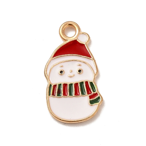 

PandaHall Christmas Theme Alloy Enamel Pendants, Light Gold, Snowman, 20x11x2mm, Hole: 2mm Alloy+Enamel Snowman