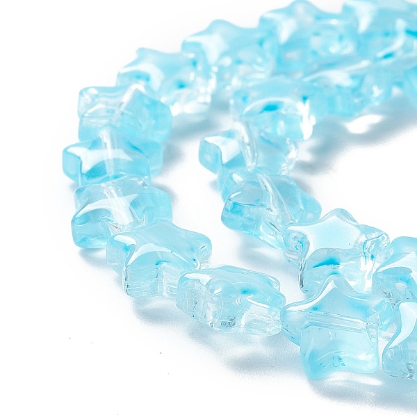 

PandaHall Transparent Glass Beads Strand, Star, Deep Sky Blue, 8~8.5x8~8.5x3.5~4mm, Hole: 1mm, about 50pcs/strand, 14.25~15.35 inch...