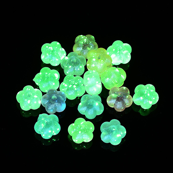 

PandaHall Transparent Acrylic Beads, Luminous Beads, Glow in the Dark, Flower, Mixed Color, 13x8mm, Hole: 2.3mm, about 580pcs/500g Acrylic..., Multicolor