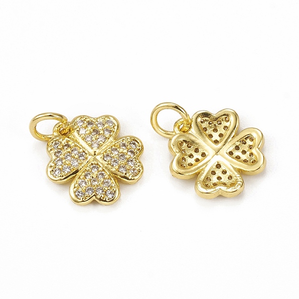 

PandaHall Brass Micro Pave Cubic Zirconia Charms, with Jump Ring, Clover Charm, Golden, 12x11x2mm, Hole: 3mm Brass+Cubic Zirconia Clover..., Clear