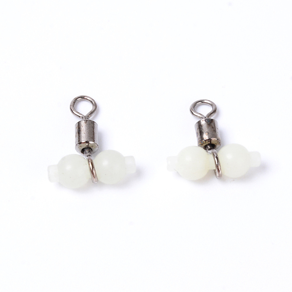 

PandaHall Luminous 304 Stainless Steel Fishing Rolling Swivels, with Gourd Shape Beads, for Freshwater Saltwater Fishing, White, 17x15x6mm...