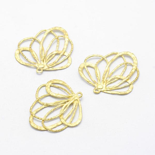 

PandaHall Brass Pendants, Lead Free & Cadmium Free & Nickel Free, Flower, Raw(Unplated), 26x25x1mm, Hole: 1mm Brass Flower