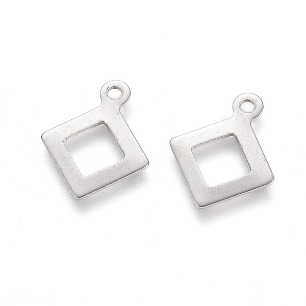 

PandaHall 201 Stainless Steel Charms, Rhombus, Stainless Steel Color, 12x9.5x0.5mm, Hole: 1mm 201 Stainless Steel Rhombus