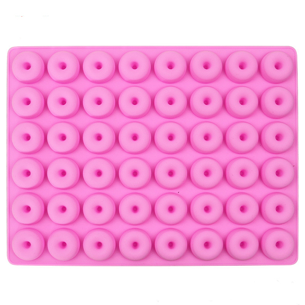 

PandaHall 48-Cavity Silicone Donut Wax Melt Molds, For DIY Wax Seal Beads Craft Making, Pearl Pink, 199x151x12mm Silicone Donut