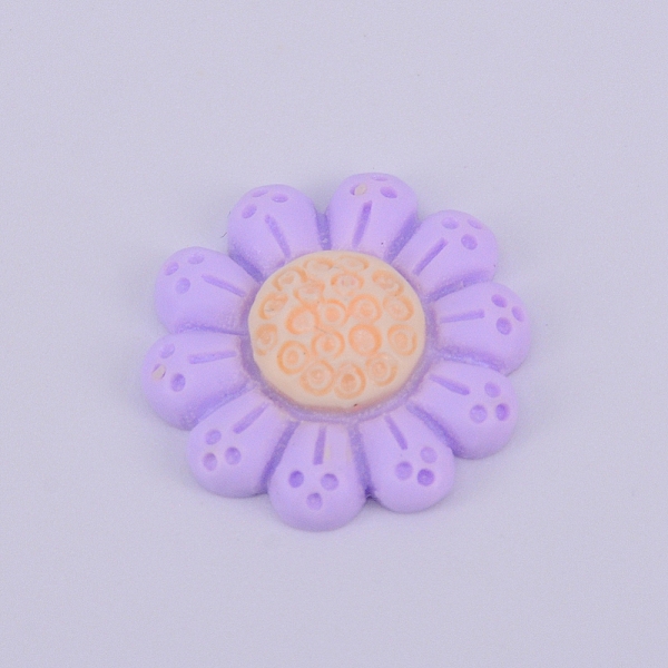 

PandaHall Opaque Frosted Resin Cabochon, Flower, Lilac, 20.5x5.5mm Resin Flower Purple
