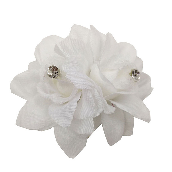 

PandaHall Lace Flower Alligator Hair Clips, with Iron Alligator Clips, White, 60mm Cloth White