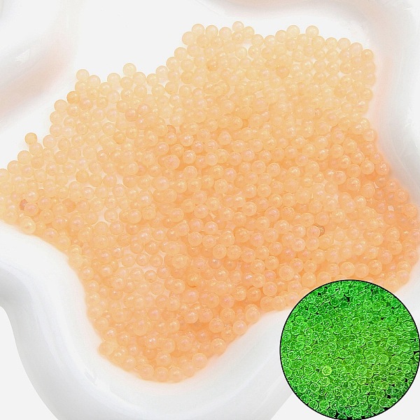 

PandaHall Luminous Transparent Glass Beads, No Hole Beads, Round, PeachPuff, 2~2.5mm Glass Round Brown