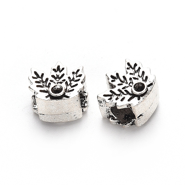 

PandaHall Tibetan Style Alloy European Bead Rhinestone Settings, Large Hole Beads, Lead Free, Leaves, Antique Silver, Fit For 2mm rhinestone...