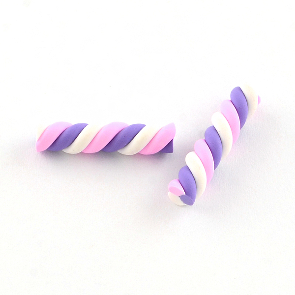 

PandaHall Handmade Polymer Clay Beads, No Hole/Undrilled, Stick, Colorful, 25x5~6mm Polymer Clay Others