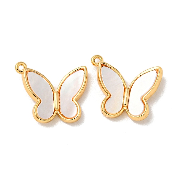 

PandaHall Brass Pave Shell Butterfly Charms, Real 18K Gold Plated, 11x13x2.5mm, Hole: 1mm Shell Butterfly