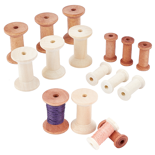 

PandaHall 4 Style Unfinished Weaving Spools, 16pcs Wooden Sewing Embroidery Thread Spool Craft Natural Wire Bobbins for Arts Crafts, Cord..., Multicolor