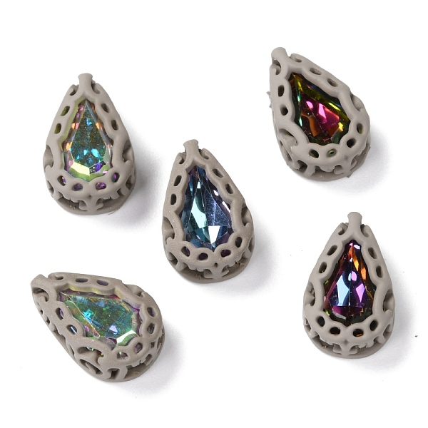 

PandaHall Sew on Rhinestone, Mocha Fluorescent Style, Glass Rhinestone, with Brass Findings, Garments Accessories, Teardrop, Mixed Color..., Gray