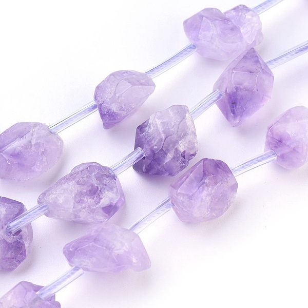 

PandaHall Natural Amethyst Beads Strands, Nuggets, 7~24x10~13mm, Hole: 1mm, about 18pcs/strand, 15.5~15.7 inch(39.5~40cm) Amethyst Nuggets