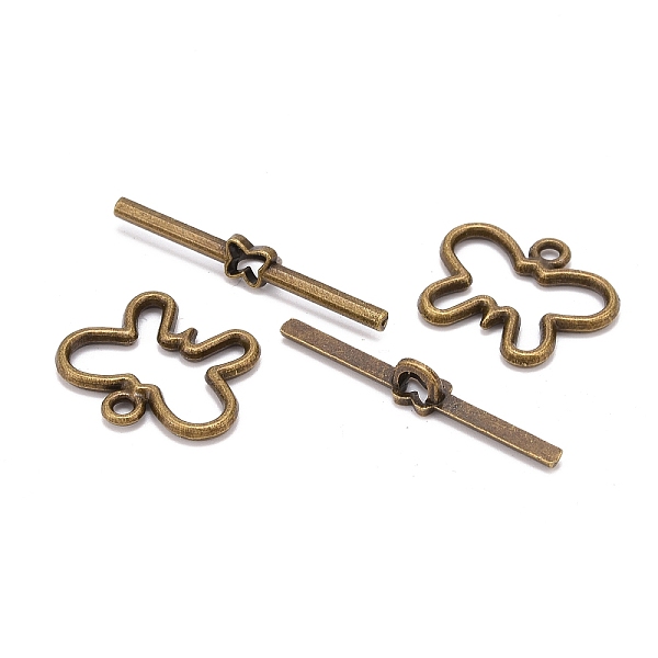 

PandaHall Tibetan Style Alloy Toggle Clasps, Butterfly, Lead Free and Cadmium Free, Antique Bronze, 17x20mm, Hole: 2mm Alloy Butterfly