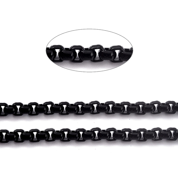

PandaHall 3.28 Feet Eco-friendly Spray Painted Handmade Brass Box Chains, Soldered, Black, 4x4mm Brass Black