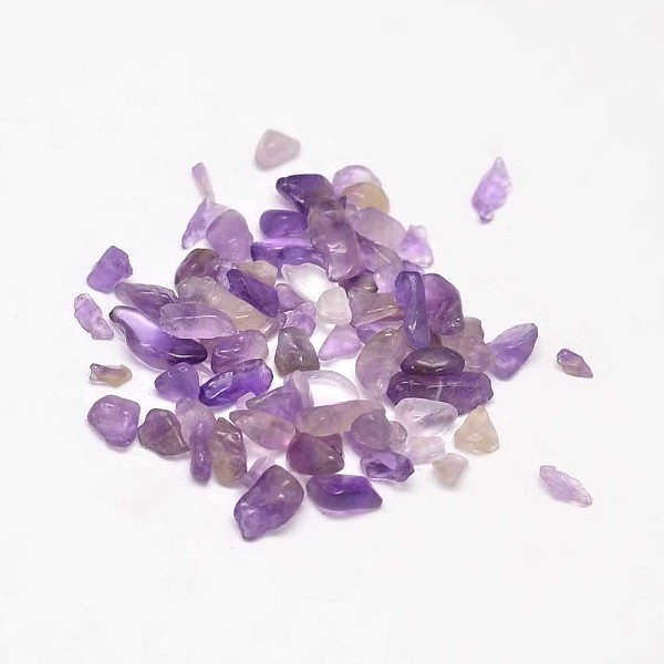 

PandaHall Natural Amethyst Chip Beads, No Hole/Undrilled, 3~9x1~4mm Amethyst Chip