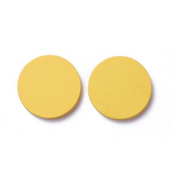 

PandaHall Wood Cabochons, Dyed, Flat Round, Yellow, 40x5mm Wood Flat Round Yellow
