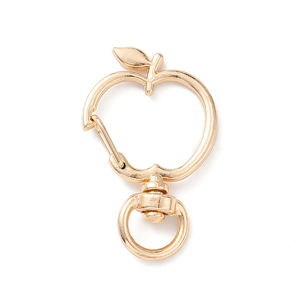 

PandaHall Apple Alloy Swivel Clasps, Long-Lasting Plated, Light Gold, 38x23.5x6mm, Hole: 8.5x4.5mm Alloy