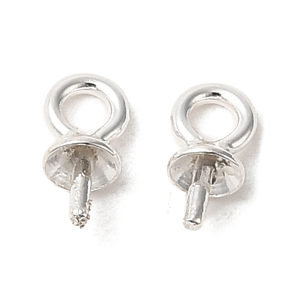 

PandaHall 925 Sterling Silver Pendant Bails, For Half Drilled Beads, Silver, 5.6x2.5mm, Hole: 1.5mm, Pin: 0.7mm Sterling Silver
