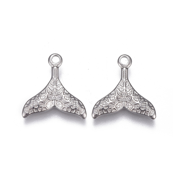 

PandaHall 304 Stainless Steel Pendants, Whale Tail Shape, Stainless Steel Color, 11.3x11x1.5mm, Hole: 1.2mm 304 Stainless Steel Others