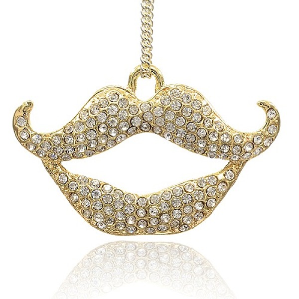 

PandaHall Alloy Rhinestone Pendants, Lip, Golden, Crystal, 33x55x5mm, Hole: 3mm Alloy+Rhinestone Lip Clear