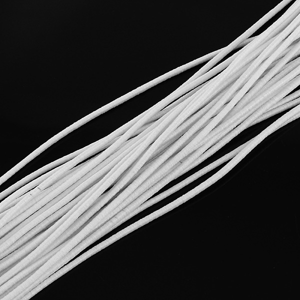 

PandaHall Elastic Cord, with Fibre Outside and Rubber Inside, White, 4.0mm, about 109.36 yards(100m)/bundle Elastic Fibre Round White